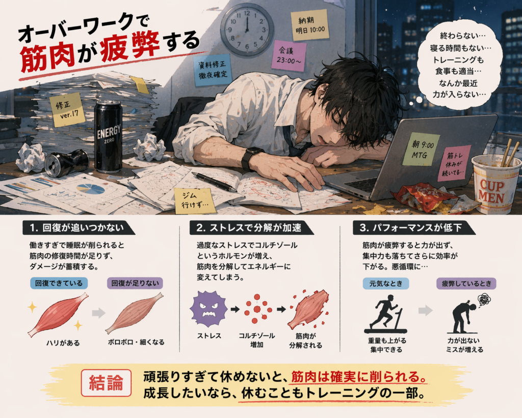 オーバーワークにて
トレーニング含む私生活のパフォーマンス低下
